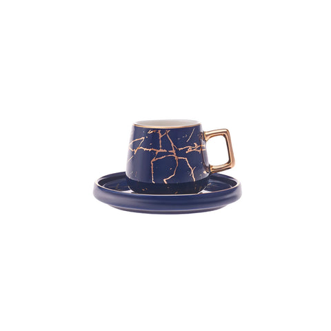 Coffret de 2 tasses à café Karaca Marble, 80 ml, Rose Bleu 