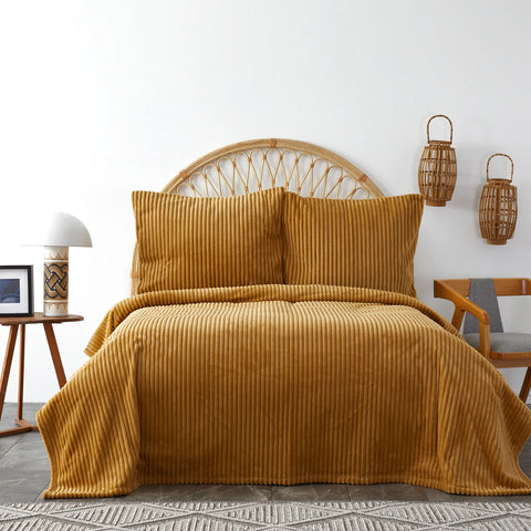 KARACA HOME JOENA MUSTARD SOFT BEDSPREAD