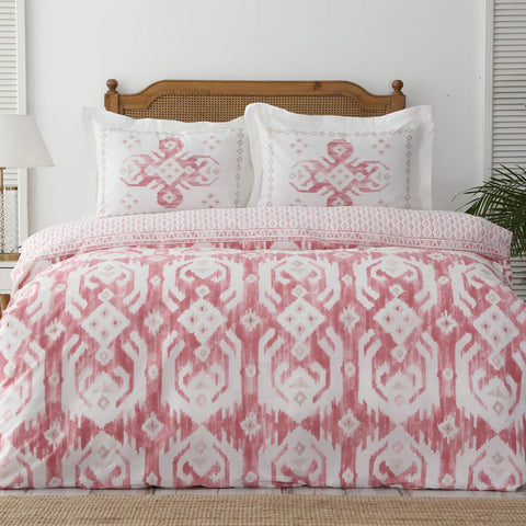 Parure de lit Karaca Home Neos avec housse de couette 100 % coton pour lit double, rose poudré