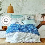 Parure de lit Karaca Home Costa avec housse de couette pour lit double, bleu