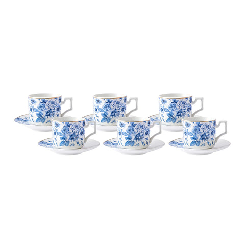 Coffret de tasses à café Karaca Magnolia pour 6 personnes, 100 ml