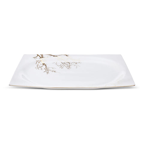 Service de table Karaca Autumn Cream pour 12 personnes, 60 pièces carrées/rectangulaires