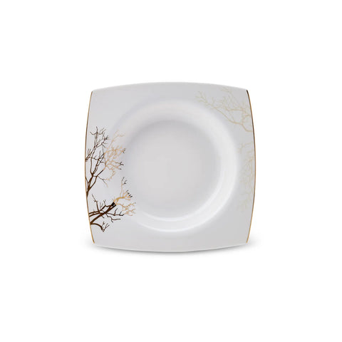 Service de table Karaca Autumn Cream pour 12 personnes, 60 pièces carrées/rectangulaires