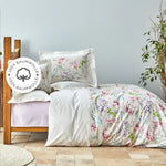 Parure de lit Karaca Home Melosa avec housse de couette 100 % coton pour lit double, rose