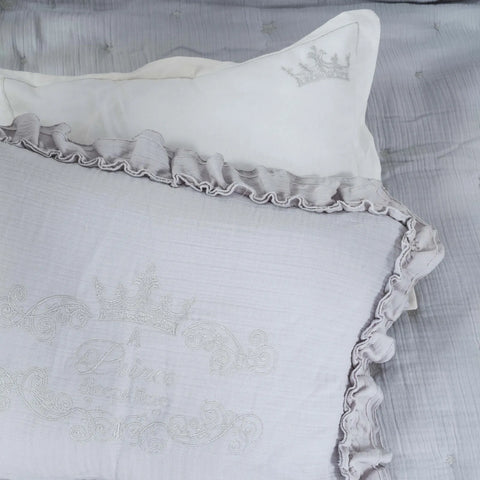 Ensemble de couettes pour bébé Karaca Home Royale 100% coton mousseline brodée Private, grey 