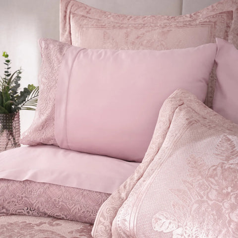 Parure de lit Karaca Home Victoria pour lit double, 7 pièces, rose