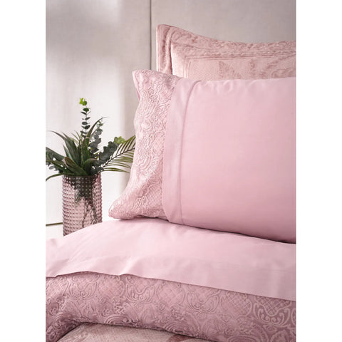 Parure de lit Karaca Home Victoria pour lit double, 7 pièces, rose