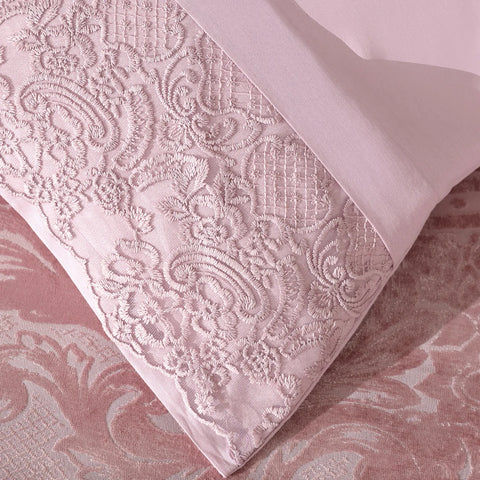 Parure de lit Karaca Home Victoria pour lit double, 7 pièces, rose