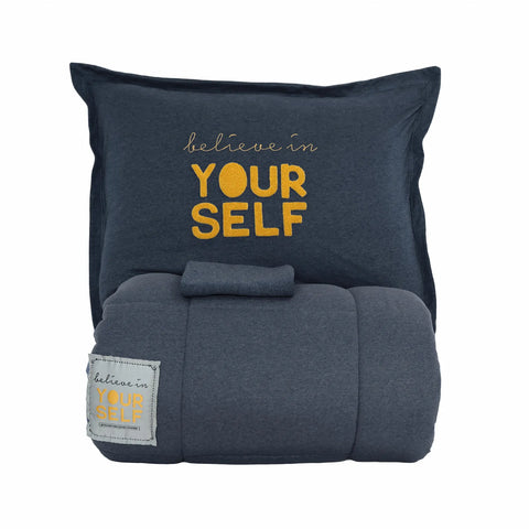 MOTTO INDIGO DOUBLE COTTON COMFORT SET