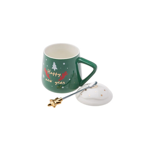 Mug Karaca New Year avec étoiles, vert, 360 ml