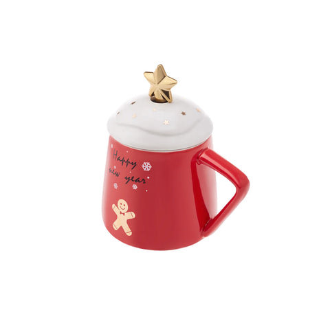 Mug avec avec astérisque Karaca New Year, rouge, 360 ml