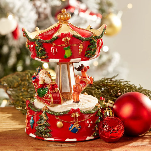 Objet Karaca Home Noël Carousel Musical, 15 cm