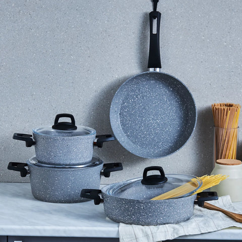 Batterie de cuisine Karaca Hira Biogranit, 7 pièces, gris