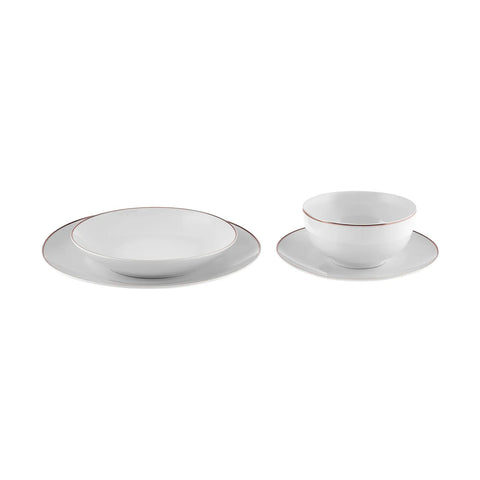 Service de table Karaca Leon en porcelaine pour 6 personnes, 24 pièces, couleur or rose