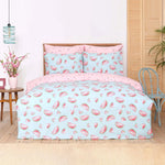 Parure de lit Sarah Anderson Watermeloon avec taies d’oreiller et housse de couette 100 % coton pour lit double, Bleu