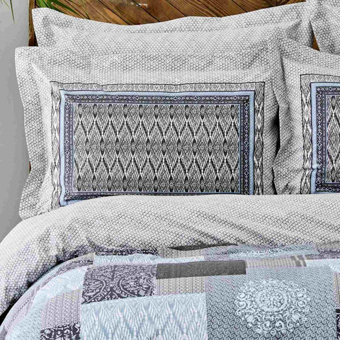 Parure de lit Karaca Home Ayode avec housse de couette 100 % coton pour lit double, gris