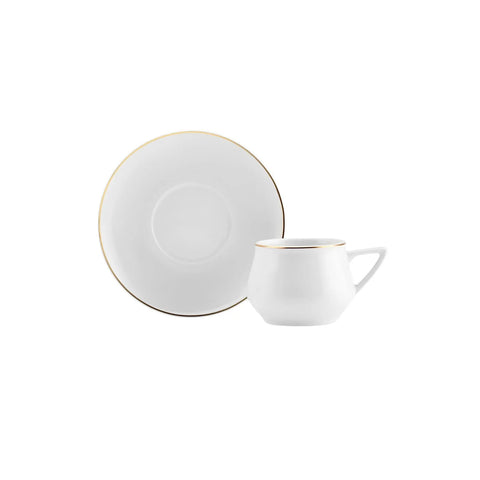 Coffret de 2 tasses à café Karaca Nakkaş, 90 ml, blanc