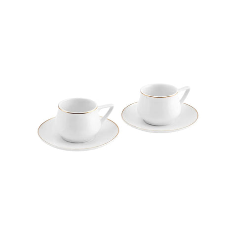 Coffret de 2 tasses à café Karaca Nakkaş, 90 ml, blanc