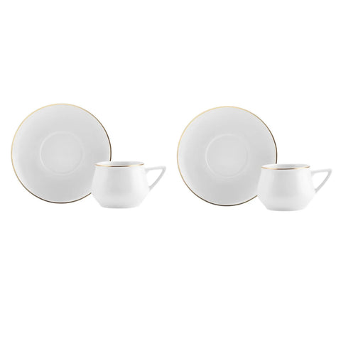 Coffret de 2 tasses à café Karaca Nakkaş, 90 ml, blanc