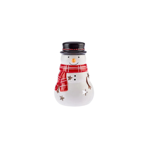 Lampe à thé Karaca Noël Bonhomme de neige, 17 cm