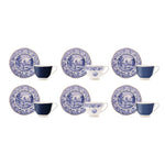 Coffret de tasses à café Karaca Bleu Odyssey pour 6 personnes, 80 ml,