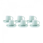 Coffret de tasses à café, Karaca Datca pour 6 personnes 90 ml, bleu