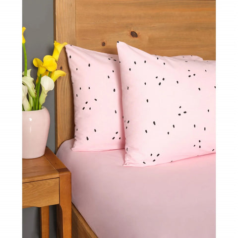 Drap-housse Sarah Anderson Watermelon en tissu peigné pour lit simple, 100% coton, élastique, rose