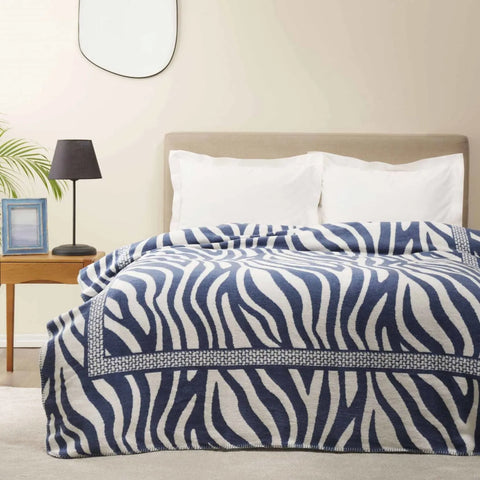 Couverture Karaca Home Almeda Bleu simple en coton