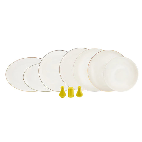 Service de table Karaca Noble en porcelaine pour 12 personnes, 58 pièces, jaune