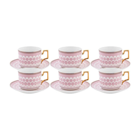 Coffret de tasses à café Karaca Jolly Hypnose pour 6 personnes, 100 ml, rose