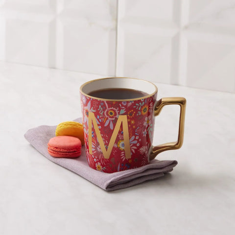 Mug Karaca avec fleurs et lettre M, 350 ml