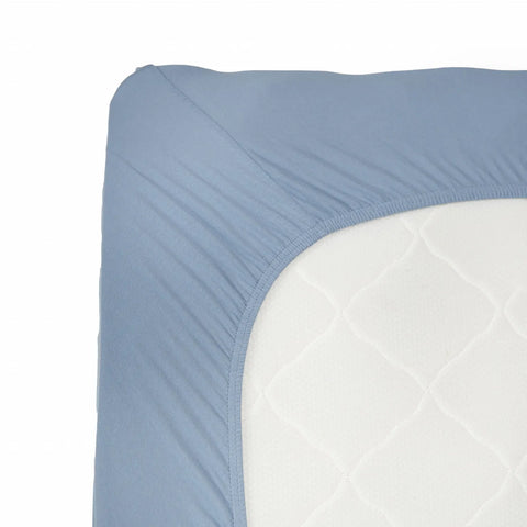 Drap-housse Karaca Home en tissu peigné pour lit double, indigo