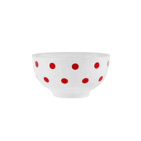 Bol à gâteaux apéritifs Karaca Polka Dot en porcelaine, 11 cm, blanc