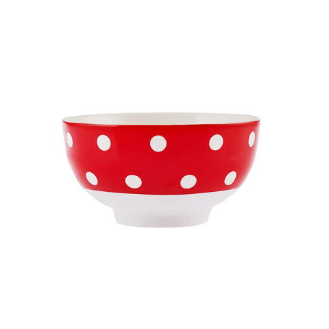 Bol à gâteaux apéritifs Karaca Polka Dot en porcelaine, 11 cm, rouge