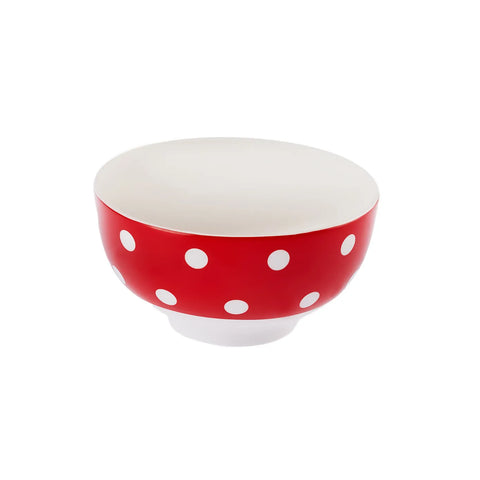 Bol à gâteaux apéritifs Karaca Polka Dot en porcelaine, 11 cm, rouge