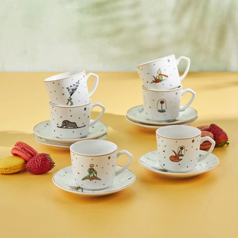 Coffret de tasses à café Karaca Le Petit Prince pour 6 personnes, 80 ml