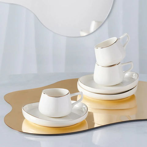 Coffret de tasses à café, Karaca Hole Porcelaine pour 6 personnes 90 ml