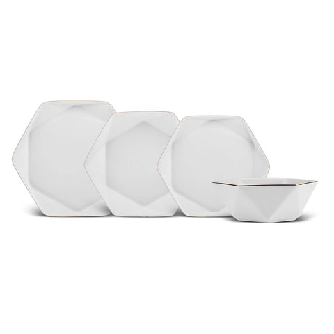 Service de table en porcelaine Karaca Streamline Esquina pour 6 personnes, 24 pièce