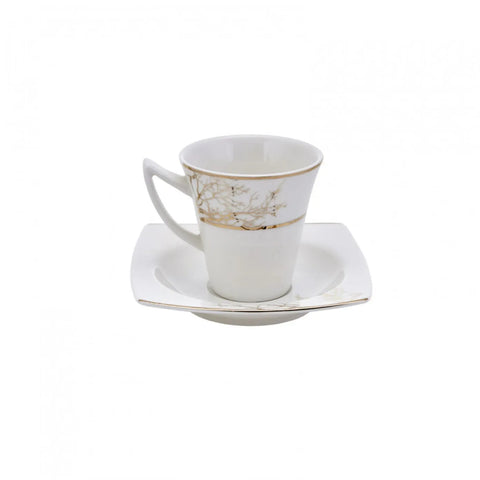 Coffret de tasses à expresso/moka Karaca Autumn en porcelaine pour 6 personnes, 12 pièces