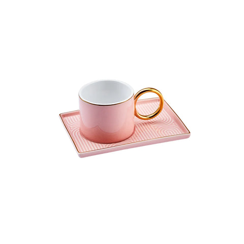 Coffret de tasses à café Karaca Soho, 2 personnes, 80 ml, rose