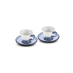 Coffret de tasses à café, Karaca Samo pour 2 personnes, Bleu foncé, avec soucoupe en acrylique 90 ml