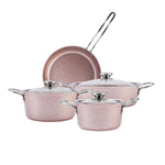 Batterie de cuisine Karaca Biogranit Ivy, 7 pièces, Rose