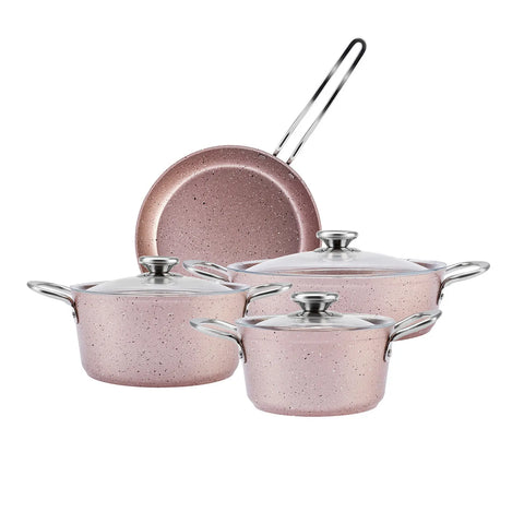 Batterie de cuisine Karaca Biogranit Ivy, 7 pièces, Rose