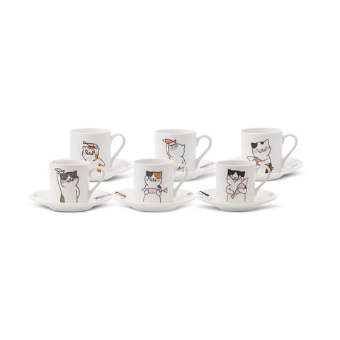 Coffret de tasses à café Karaca Chat pour 2 personnes, 80 ml