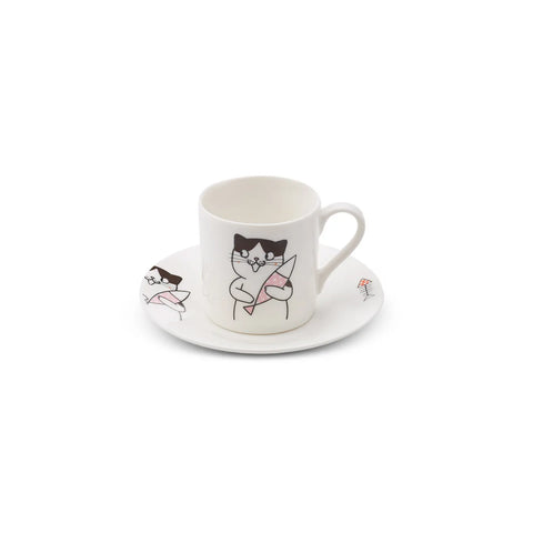 Coffret de tasses à café Karaca Chat pour 2 personnes, 80 ml