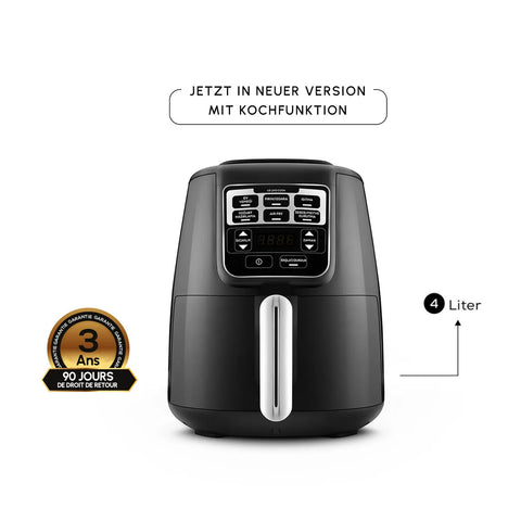 Karaca Air Cook XL 2 en 1 Airfryer parlant, noir et chrome