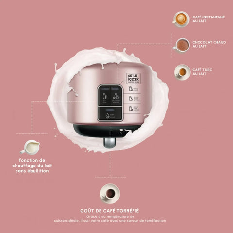 Machine à café Karaca Hatır Mod pour moka et latte turcs – Couleur : or rose