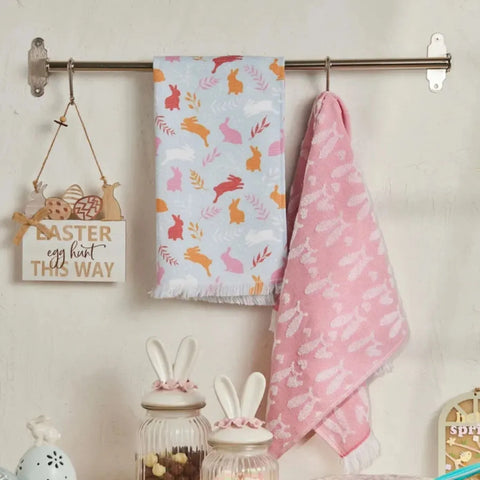 Set de serviettes Karaca Lapin à oreilles de Pâques 100%, 2 pièces