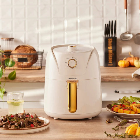 Homend Airfryday 2504H 8 Programmes Différents, 4.3 Litre Airfryer, cream