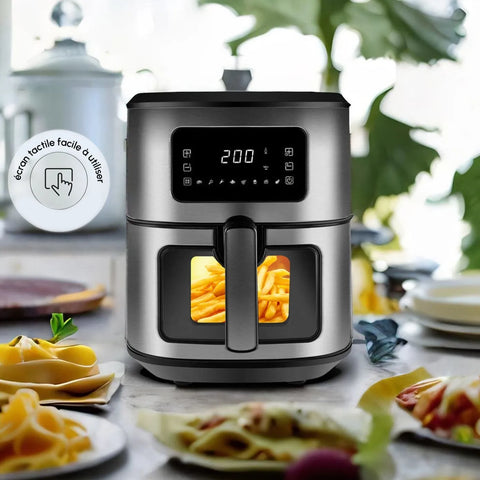 Airfryer Karaca Multifry Inox XXL avec fenêtre en verre numérique, 6,5 litres